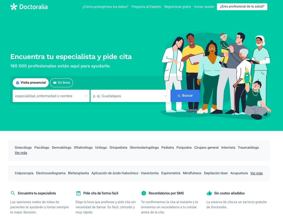 La plataforma de Doctoralia ayuda a incrementar la visibilidad en Internet y generar confianza en los pacientes.