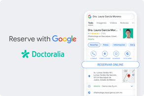 Permite a los pacientes agendar consulta directo desde Google