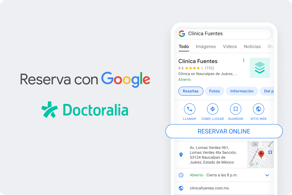 Permite a los pacientes agendar con tu clínica desde Google